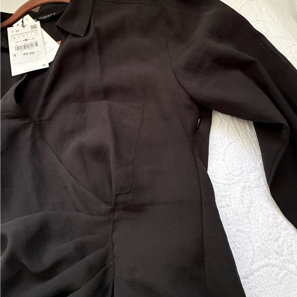 Zara Elegant Black Mini Dress NWT size L - Picture 7 of 12